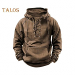 S&uuml;gis Talv Meeste Kapuutsiga Pusa Paeltega Rihm Vaba L&otilde;ikega Elastne Mansett Retro Soe Pullover Keskmise Pikkusega Hip Hop Plaastertasku &Uuml;hev&auml;rviline Kapuutsiga Pealmine L khaki