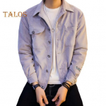 S&uuml;gistalvine mantel rev, pikkade varrukatega &uuml;hev&auml;rviline seemisnahast jope taskutega, n&ouml;&ouml;pidega, Meeste vabaaja v&auml;lisr&otilde;ivad M kohv