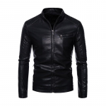 Mantel S&uuml;gis Uus Pu Nahkjakk Meeste Mootorratta Slim Fit Meeste Trendikas Meeste Nahkjakk M