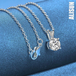 925 Sterling h&otilde;be 8mm AAA klassi tsirkoon ripats Kaelakee Moodsad pulmaehted O-45CM