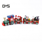 Mini j&otilde;ulurongi puidust rongide ornament koos mini lumememmedega, j&otilde;uluteemaline rongilaua kaunistus M&auml;ngurongi kingitused lastele A