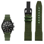 Klassikaline 20/21/22 mm K&otilde;rge kvaliteediga Nailonist Vasikanahast K&auml;ekella rihm Sobib IWC Pilot SPITFIRE MARK18 Portofino TOP GUN IW389101Kella rihm 20mm black