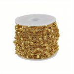 100M/rull O-kujuline helmeskett. Lameda ristkinnitusega pikk kett, vaskhelmestega rangluukett, mida saab kasutada kaelakee k&auml;ev&otilde;runa. Golden