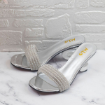 Naiste Avatud Varbaga Kummalised K&otilde;rged Kontsad Gladiaatorisandaalid Elegantsed S&auml;delevad P&auml;rlitega Slaidid Naiste Suvejalatsid Rhinestones Sandaalid 36 h&otilde;be