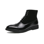 Moodsad Saapad Meestele Moodsad Nahast Kingad Mootorratturi Ankle Ehtne Nahk &Auml;ri Saapad Paeladega Mehelik Paksude Taldadega Kingad Botas Hombre 46 must