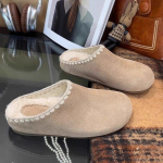 Moodsad naiste madalad muulad kingad seemisnahast l&uuml;hikarvalised puuvillased sussid disainer talvised vabaajajalatsid 2025 uued k&auml;imissussid Zapatos De Mujer 35 pruun