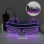 Luminous LED Glow Glasses Glow in The Dark Photo Props LED Line Eyeglasses Dancing Costumes Photo Props Wedding Party Supplies lilla
