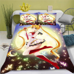 3D Sailor Moon Anime Voodipesukomplekt Tekikott 100% Pol&uuml;ester Sobib Lastele ja T&auml;iskasvanutele 3-osaline Komplekt 1 Tekikott 140x210cm