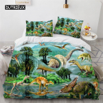 Dinosaurus Tekikott Microfiber 3D Loomade Tekikate Jurassic World Park Dinosaurus Voodipesu Komplekt Lastele Teismelistele Kingitus Toa Kaunistus EU single(135x200cm)