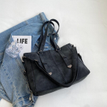 Vintage Naiste &Otilde;lakott Pehmest PU Nahast Suure Mahutavusega Ostukott S&uuml;gisene Reisi Crossbody Kott 36x28x12cm must