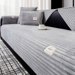 &Uuml;hev&auml;rvilised diivanikatted flanell sirge triip paksendatud libisemiskindel diivanipadi elutuba kreem tuul diivanikate 110x240cm hall