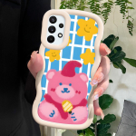 V&auml;rvitud mustriga Big Wave Edge pehmest silikoonmaterjalist Macaron telefoni&uuml;mbris, p&otilde;rutuskindel kaitsev kummist korpus Samsung Xiaomi Poco Redmi jaoks Samsung A50 sinine