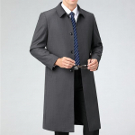 Luksuslik tuulejope meestele, keskealine &auml;riklassi pikk kevad- ja s&uuml;gismantel, isa rev&auml;&auml;riga vabaaja villane &otilde;huke mantel 170