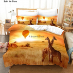 Aafrika Loomad Žiraaf P&auml;ikeseloojang Voodipesu Komplekt 3D Tekikoti Komplekt Voodikate Poistele T&uuml;drukutele Lastele Kodu Tekstiil Mikrofiiber Voodikate 70x133cm 2pcs