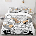 Multikas Anime One Pieces Tekikate Komplekt Nika Luffy K&auml;ik 5 Voodipesu Komplekt Luffy Tekikate Padjap&uuml;&uuml;r Twin &Uuml;hekohaline Queen King Suurus EU King(240x220cm)