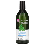 Avalon Organics, Bath and Shower Gel, Revitalizing Peppermint, 12 fl oz (355 ml) black