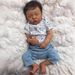Elutruud Reborn Beebinukud Kaksik B 18 tolli Magav Realistlik Vasts&uuml;ndinud Beebi Nukk Pehme Riidest Keha P&auml;ris Beebi Moodi Poissm&auml;nguasjad Lastele Vanuses 3+ Aastat 48cm cloth body