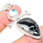 Ocean Fume Agate, Evil Eye 925 Sterling Silver Gift Pendant 2.36 e0p97
