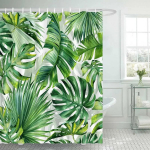 Troopilised lehed Du&scaron;ikardinad Rohelised Palmilehed Banaan Monstera Džunglitaimed Hawaii Kaasaegne Pol&uuml;ester Vannitoa kardinakaunistus 90x180cm-35x70in
