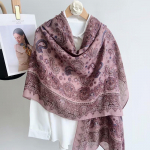 2024. aasta naiste k&otilde;rgekvaliteediline linane pikk p&auml;ikesekaitsega sall ja r&auml;tik s&uuml;giseks/talveks Over 175cm