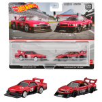 Hot Wheels Premium 2 Pack Nissan Skyline Super Silhouette Nissan Skyline aastat vana ja HKF49 Silhouette/LB-ER34 [3 &uuml;les] punane