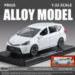 1/32 skaalaga Toyota Priuse sulamist automudel retro-tagasit&otilde;mbamisfunktsiooniga, l&otilde;bus m&auml;nguasi lastele, &otilde;petlik eksponaat, ideaalne kingitus autos&otilde;idukile valge