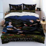 Uus film The Vampire Diaries voodipesukomplekt &Uuml;hekohaline Kaksik T&auml;issuuruses Kuninganna Kuningas Suuruses Voodikomplekt T&auml;iskasvanud Laps Magamistuba Tekikotikomplekt Kodutekstiil EU Double 200x200cm