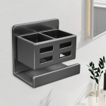 Paigaldatud hambaharjahoidla, hambapasta riiul, korraldaja vannituba valge