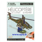 Puzzle 3D maquette - H&eacute;licopt&egrave;re Apache - V&eacute;hicules et engins - Vert