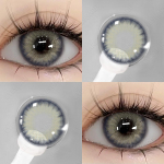 EYESHARE 1 Pair Korean Brown Eye Lenses with Degree Natural Colored Contact Lenses with Prescription Beautiful Pupil Gray 0