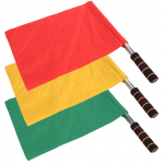 V&otilde;istluskohtuniku signaali lipu esitus Sporditellimus K&auml;silipp roostevabast terasest lipuvarras