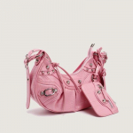 2024 Punk Rivet Tassel Motorcycle Shoulder Bag roosa