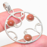 Red Sunstone Handmade 925 Sterling Silver Jewelry Pendant 2.09 z7d63