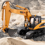 Huina 1535 1/14 RC ekskavaator puldiga veoauto tuledega roomiktraktori mudel inseneriauto m&auml;nguasjad poistele lastele 1 kollane