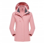 Naiste joped Veekindel fliisist lumemantel 3-in-1 joped Talvine soe tuulejakk Vihmamantel L roosa
