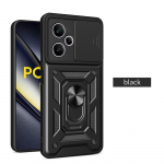 P&otilde;rutuskindel armor magnet&uuml;mbris Poco F6 F5 F4 GT F3 X5 Pro X4 GT X3 NFC Coque jaoks Poco M5S M4 M3 Pro C40 hoidiku telefoni kate For Poco F6 Pro must