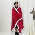 Kahekihiline flanellist kapuutsiga keep: Talvine soojendustekk 120*180 cm