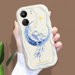 Armas koomiksimustriga kreemja tekstuuriga korpus, lainelise servaga pehme silikoonkaanega telefoni&uuml;mbris Xiaomi Redmi jaoks Redmi Note 9 Pro Max must