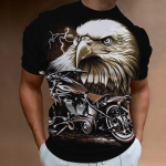 Mootorratta T-s&auml;rk Meeste 3D Prindiga l&uuml;hikeste varrukatega Vintage Classics s&auml;rk Meeste Street Ride Ratturi s&auml;rgid Topid Oversized T-s&auml;rk S