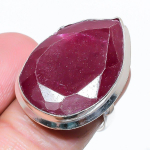 Ruby(Simulated) Gemstone Handmade 925 Sterling Silver Ring Size 6.5 i9m57