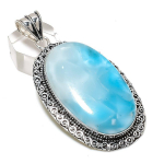 Republic Larimar Handmade 925 Sterling Silver Jewelry Pendant 2.80 b7u05
