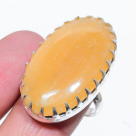 Yellow Septarian Handmade 925 Sterling Silver Jewelry Ring Size 9 c1n30