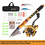 Uus 1,8&ndash;3,6 m Feeder Sea Pole Combo Carbon Teleskoop Spinning &Otilde;ngeritva rullide komplekt L&uuml;hike Reisivarras Combo Baitcasting Rida t&auml;iskomplekt 1.8M