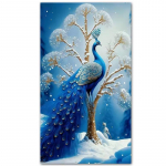 Teemantmaal Valge Paabulind Haldjapuu Maastik 5D DIY Mosaiikkunst Ehted Ristpistes K&auml;sit&ouml;&ouml;komplekt Tikand Kodu Kaunistus Full Round 50x100CM