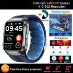 2025 Uus AI Diagnoos EKG Tervise Nutikell Mehed Verer&otilde;hk Lipiid Kusihappe NFC &Otilde;hupump &Otilde;hkpadi Tervise Nutikellad Naised iOS jaoks sinine