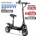 BOYUEDA Q7Pro Max elektriroller 3200W kahemootoriline 52V28AH NFC-aktiveeritud rakenduse juhtimisega 11 vaiksed rehvid kokkupandav e-roller
