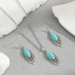 Boheemlaslik Eksootiline Etniline Stiil K&otilde;rvar&otilde;ngad Kaelakee Komplekt Personaliseeritud &Otilde;&otilde;nes Inkrusteeritud T&uuml;rkiissinine Disain Rangluukett