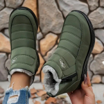 Naiste talvemood mitmek&uuml;lgsed libisemiskindlad pl&uuml;&uuml;siga vooderdatud lumesaapad, &uuml;mara ninaga, libisemiskindlad ja tuulekindlad l&uuml;hikesed saapad, vastupidavad mugavad soojad pahkluusaapad 37 roheline