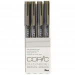 Too Copic Multiliner 4-pakiline soe hall komplekt, peened vooderjooned joonistuspliiatsid visandamiseks ja joonkunstiks
