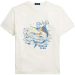 Polo Ralph Lauren Klassikaline l&otilde;ige Bambusest triibulise kootud mustriga tr&uuml;kitud l&uuml;hikeste varrukatega T-s&auml;rk Meeste pealsed 710975421-001 S